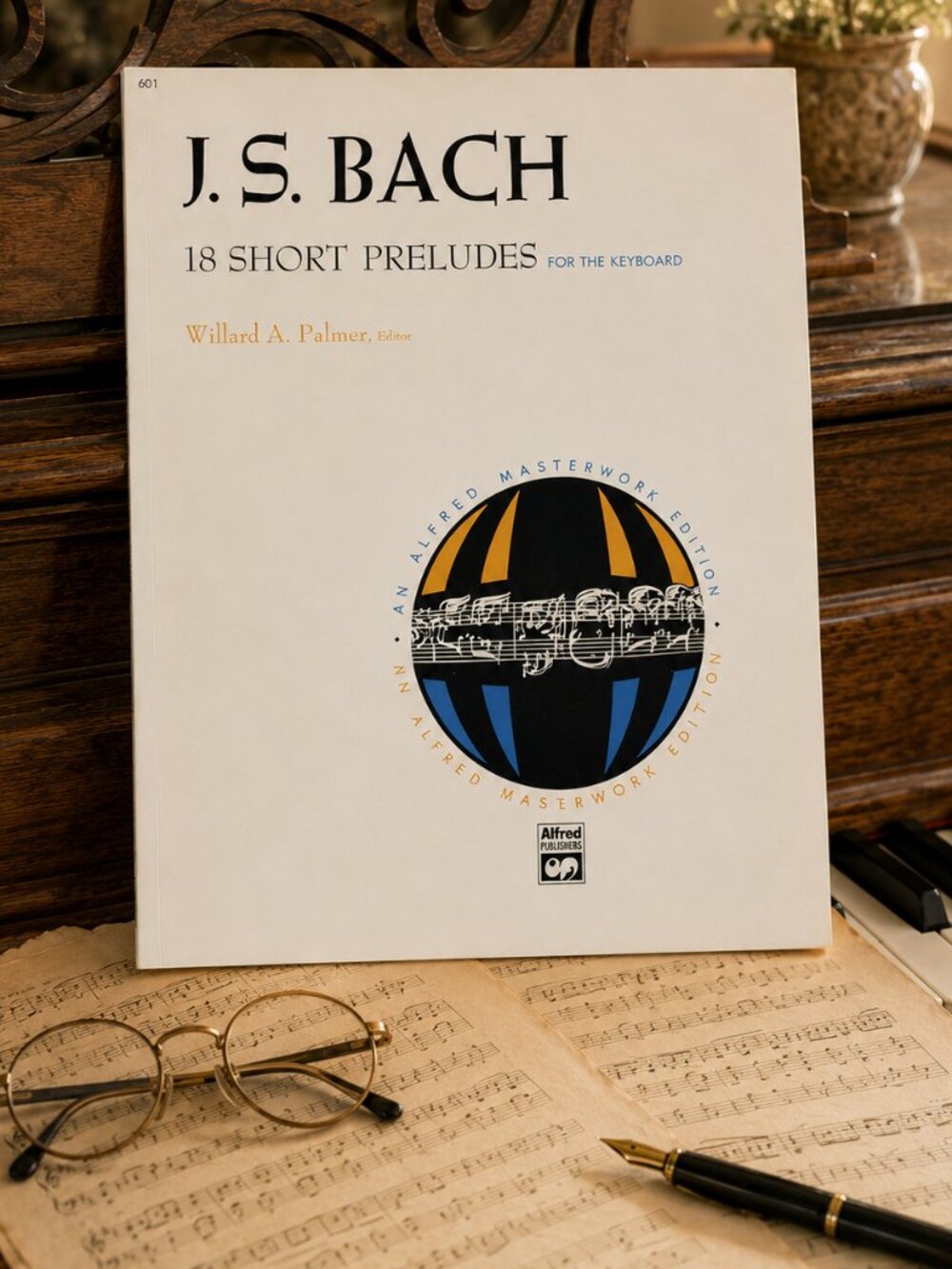Vintage J.S. Bach 18 Short Preludes Keyboard Alfred Palmer Piano Book